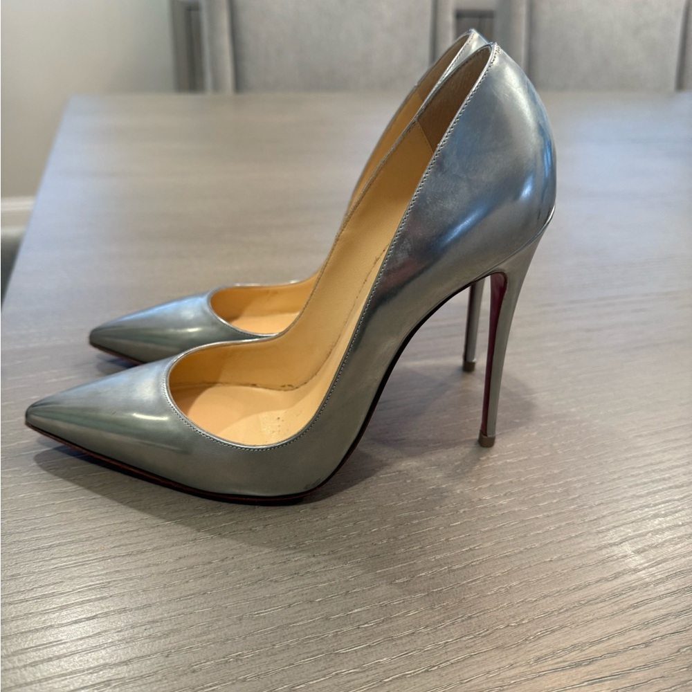 Christian Louboutin Metallic Silver Heels